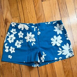 Express Blue Floral High Waist Shorts